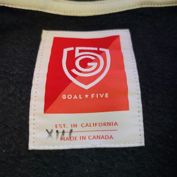 Goal Five Canada Soccer Black LS Zip Up Hoodie Sweatshirt Women's Large Pockets - Picture 12 of 13